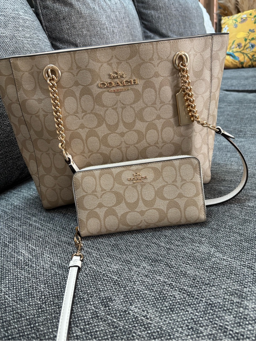 COACH Marlie Tote in Signature Canvas includes matching wallet